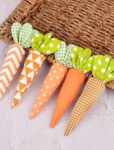  Pääsiäiskoristeet 5 kpl Pääsiäisporkkanakoristeita Kevät Pääsiäisjuhlakoriste kotiin Lapsille syntymäpäivälahjat pörröinen keinotekoinen porkkanalelu