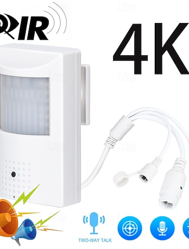 4K PIR IP-Kamera, 8MP HD Mini-Innenkamera mit PoE-LED, kabelgebunden, Infrarot-Nachtsicht, CCTV-Überwachungskamera