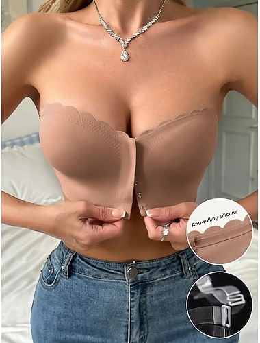  Damen Formende Unterwäsche Mode Einfach Einfarbig Rückenfrei Täglich Ärmellos Schwarz Weiß Braun Beige Sommer Frühling Herbst Winter