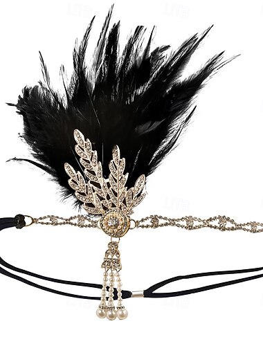  Vintage Bandana El gran Gatsby Hoja Disfraz Mujer Carnaval día de San Valentín Mascarada Carnaval Discoteca Fiesta Adultos Para la Cabeza Primavera Todas las Temporadas