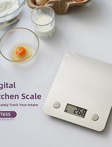  Balança de cozinha digital inteligente com aplicativo de calculadora nutricional, em aço inoxidável, balança para pesar alimentos, ideal para dietas e preparação de refeições.
