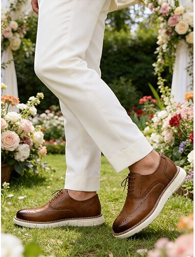  férfi műbőr alkalmi cipők – kényelmes fűzős cipők esküvőkre, partikra és mindennapi viseletre