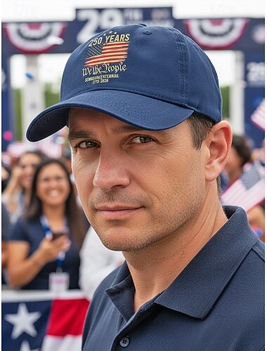  Förenta staternas 250-årsjubileum Herrs Justerbar Baseballkeps –  Självständighetsdagens firande Flera färger Polyester material Perfekt för utomhusevenemang och festliga kläder