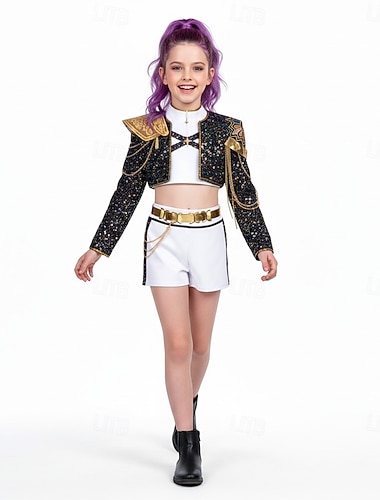  Kpop-inspirert Inspirert av koreansk idol Idol Popstjerne Kostume Fancy dress Virtuelt idol for Jente Barne Halloween Karneval Ytelse Comic Con Anime-messe