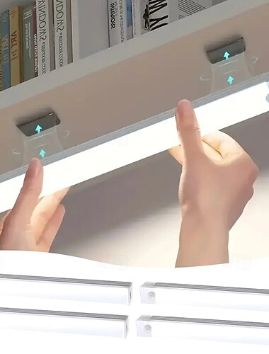  Bezdrátové senzorové LED světlo pod skříňku, LED světelná rampa s dlouhým senzorem, dobíjecí magnetické noční světlo pro chodbu, kuchyňskou linku, schody, chodbu, šatní skříň, domácí dekoraci pokoje.