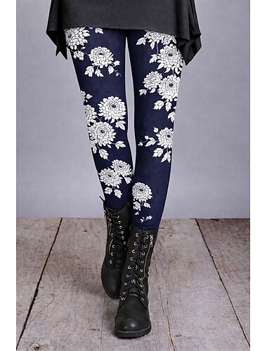  Mulheres Leggings Leggings aconchegantes Férias Vintage Estilo Étnico Comprimento total Cintura Alta Floral Gráfico Estampado Conforto Confortável Com Stretch Casual Diário Férias Verde Escuro Vinho