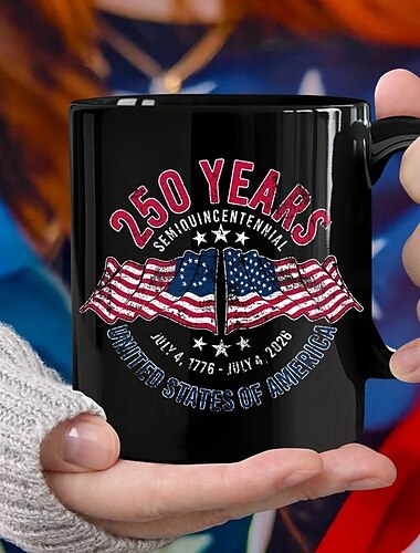  Mok ter ere van het 250-jarig bestaan van de Verenigde Staten, patriottisch cadeau, keramische koffiemok ter gelegenheid van het 250-jarig jubileum, 1776-2026 Amerika 250, cadeau voor