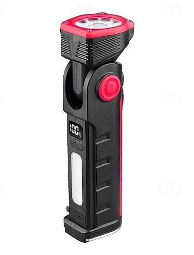  Bærbar lommelykt med klipslommelykt, oppladbar lommelykt, vanntett utendørs nødlys