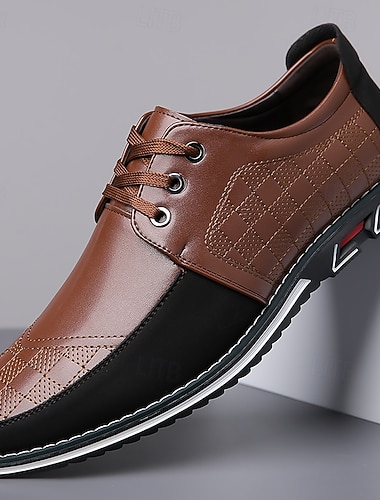  Baskets pour hommes en similicuir marron et noir – des chaussures élégantes, confortables et polyvalentes pour les occasions décontractées, le bureau et le quotidien.