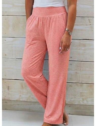  Per donna Chinos Pantaloni Attivo Semplice Casual Lunghezza intera Misura del girovita medio Semplice Tasca Elastico in vita Traspirabilità Morbido Confortevole Micro-elastico Quotidiano Corsa Yoga