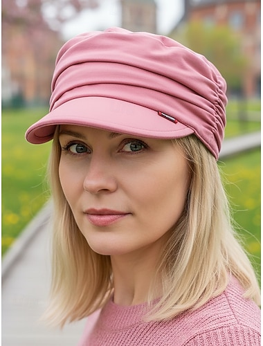  berretto da donna in poliestere plissettato – vari colori, stile casual, perfetto per l'uso quotidiano e per i viaggi