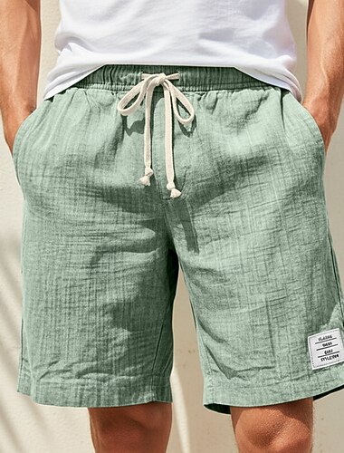 Herren Shorts Sommershorts Strandshorts Freizeitshorts Kordelzug Elastischer Bund Einfach Einfarbig Einheitliche Farbe Komfort Kurz Täglich Outdoor Streetwear Mode Retro Vintage Blau Weiß