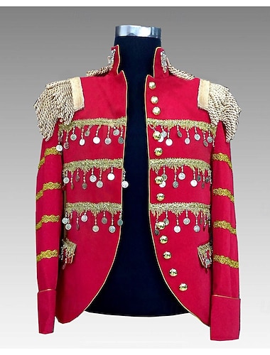  Rétro Vintage Rococo Manteau Bal Masqué Veste de cirque Manches longues Prince Aristocrate Déguisement Homme Carnaval Mascarade Événement / Fête Adulte Manteau Automne & Hiver