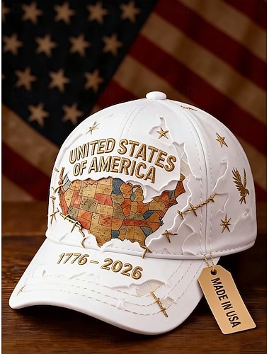  Damen Hut Hut zum 250-jährigen Jubiläum der Vereinigten Staaten Baseballkappe Sonnenhut Grafikkappe Sonnenschutz Winddicht Atmungsaktiv Täglich Outdoor Wochenende Druck Flagge Buchstabe