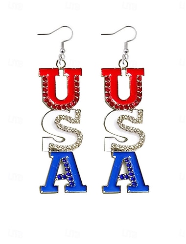  1 ζευγάρι Σκουλαρίκι For Γυναικεία Καθημερινά Δρόμος Φεστιβάλ Κράμα Γεωμετρική Σχήμα αλφαβήτου