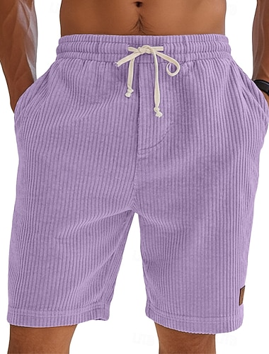  Herren Sommershorts Freizeitshorts Cordshorts Kordelzug Tasche Elastischer Bund Einfach Komfort Atmungsaktiv Knielang Täglich Outdoor Urlaub Sport Lässig Schwarz Weiß