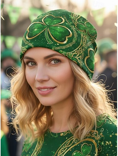  Damen-Halstuch zum St. Patrick's Day – verschiedene Muster, bedrucktes Polyestermaterial, vielseitig verwendbar als Halstuch oder Gesichtsmaske, perfekt für festliche Anlässe