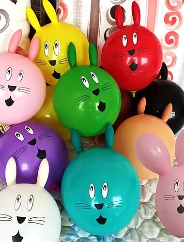  20 pakkausta pääsiäisen suloisia pupupalloja - sekoitettu värillinen lateksi täydellinen pääsiäisen juhliin ja juhlallisiin koristeluihin pitkähäntäisellä muotoilullaan.