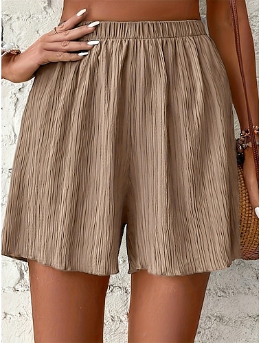  Dámské Kalhoty chinos Kraťasy Letní šortky Plážové šortky prázdniny Módní Šik ven Krátký Vysoký pas Bez vzoru Elastický pas Prodyšnost Pohodlné Lehce elastické Denní Dovolená Jdeme ven Čern