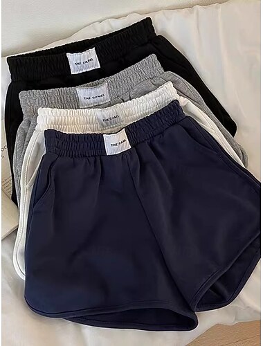  Dámské Tepláky Kalhoty chinos Kraťasy prázdniny Módní Šik ven Krátký Vysoký pas Bez vzoru Kapsy Elastický pas Pohodlný Pohodlné Yumuşak Elastické Venkovní ulice Námořnická modř Černá Bílá Šedá Léto