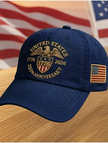  Bestickte Kappe zum 250. Jahrestag der Vereinigten Staaten, patriotische Mütze, Feier des Unabhängigkeitstages, Design mit US-Flagge, perfektes patriotisches Geschenk für Männer und Frauen zum 550.