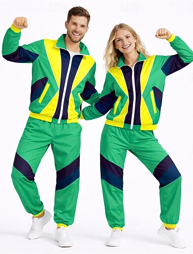  Hippie Años 80 Estilo callejero Pantalones Accesorios Chaqueta Larga Disco Disfraz Unisexo Disfraz de carnaval Mascarada Uso Diario Fiesta y Noche Casual Diario Adulto Cima Pantalones