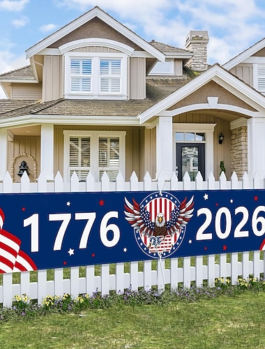  Banner zum 250. Jahrestag der USA (1776–2026), US-Flagge mit Adler, patriotische Partyartikel für drinnen und draußen, Garten, Veranda, Rasendekoration