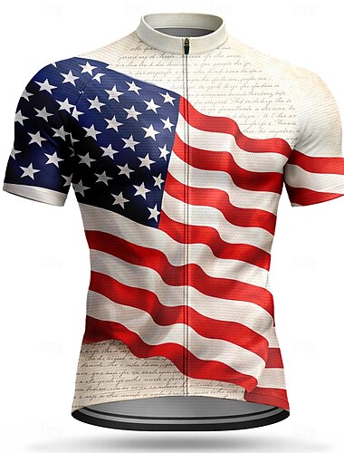  250° anniversario dell'America Giornata dell'indipendenza Giornata nazionale americana Per uomo Maglia da Ciclismo Bandiera Americana Bandiera / Bandiera nazionale Manica Corta Bicicletta Maglia Top