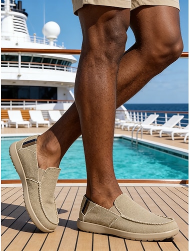  Herre marineblå, avslappede slip-ons, pustende overdel med fleksibel passform, komfortabel støttesåle, perfekt for øy- og cruiseturer, strandresorter og ferier