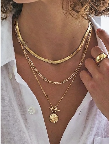  Bohemsk halskjedesett i legering for kvinner, gull- og sølvfarger, perfekt for ferie og uformelt hverdagsbruk