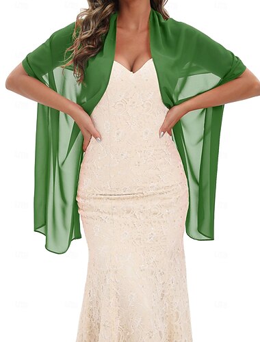  Schals Damenumhang Umhänge für die Mutter Brautumhänge Umhänge für Hochzeitsgäste Elegant Damen Formaler Stil Ärmellos Chiffon Hochzeit Schals Mit Unifarbe Für Täglich Sommer