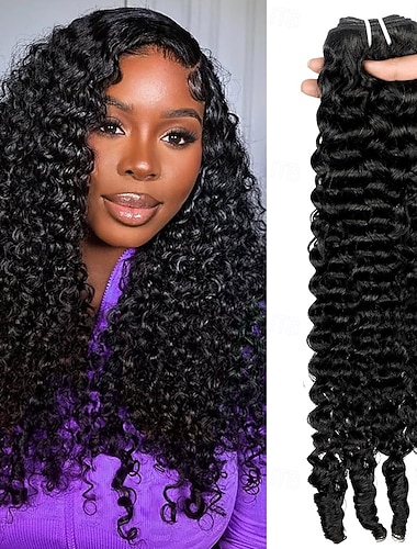  1 Bündel Haarverlängerungen, brasilianisches Echthaar, burmesisches lockiges Echthaar, Echthaarbündel