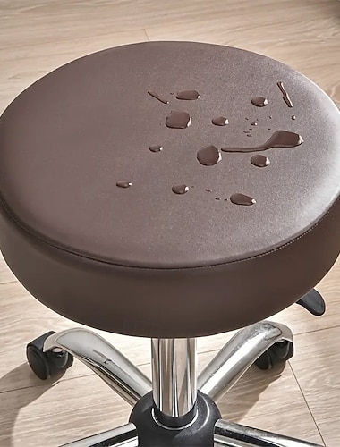  Dehnbare, wasserdichte Barhockerbezüge aus PU-Leder, runder Barhockersitzbezug mit Gummibändern für 30-38 cm (12-15 Zoll)