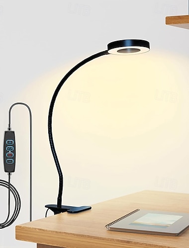  1 LED-Klemmleuchte, 48 LEDs, 3 Farbmodi, Helligkeit einstellbar, flimmerfrei, augenschonend, 5V USB-Stromversorgung, geeignet für Arbeitszimmer, Büro, Nachttisch, Live-Stream-Beleuchtung