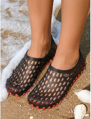  Ademende waterklompen voor dames - lichtgewicht, sneldrogende instapschoenen met antislipzool voor op het strand, bij het zwembad, onder de douche en op reis. &casual zomerkleding