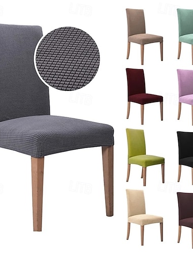  Stretch spisestuestoltrekk ett stykke elastisk slipcover for hjem hotellrestaurant stolbeskytter sete og ryggstøtte trekk