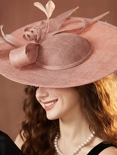  Elegant Vintage Retro vintage Hoeden Kerkmuts Kentucky Derby Hat Vriendelijke vrouw Edelvrouw Effen Kleur Kostuum Dames Maskerade Derby Teaparty Ascot Volwassenen Helm Alle seizoenen