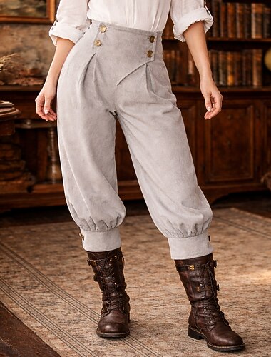  Retro vintage Middeleeuws Renaissance Broeken Piraat Kostuum Dames Piraat Halloween Carnaval Maskerade Renaissance beurs LARP Retro themafeest Volwassenen Broeken Alle seizoenen