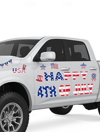  Magnetische garagedeursticker ter ere van de Amerikaanse Onafhankelijkheidsdag, koelkaststicker, zelfklevende sticker voor vakantiedecoratie