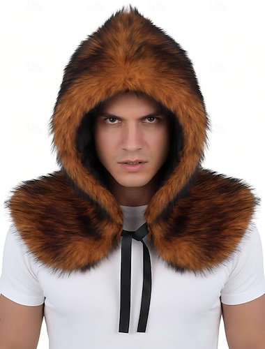  Kostymer i middelalderstil Renessanse Fancy kostyme Fuskepelssjal kriger Viking Barbar Kostyme Unisex Viking fantasi Halloween Karneval Ytelse LARP Ren Faire Voksne Sjal Høst Vinter