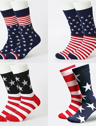  Chaussettes Drapeau des États-Unis Occasionnel Adulte Homme Jour de l'Indépendance / 4 Juillet 4 juillet Occasionnel Festival Se déguiser