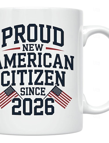  Regali per la cittadinanza statunitense 2026, tazza per il nuovo cittadino americano, ricordo di naturalizzazione, design della bandiera statunitense, congratulazioni, idea regalo per uomini e donne