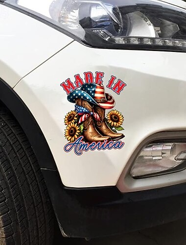  10 stk. patriotiske klistremerker, amerikanske cowboystøvler, hatt, solsikker, vinyl, vanntette klistremerker til vannflaske, bærbar PC, utklippsbok, 4. juli, uavhengighetsdagsfestdekorasjoner