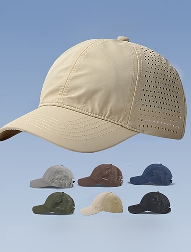  Herren Baseballkappe Mesh-Kappe Schwarz Dunkelmarine Polyester Ausgehöhlt Aktiv Täglich Sport Lässig Täglich Heim Einfarbig Sonnenschutz Belüftung