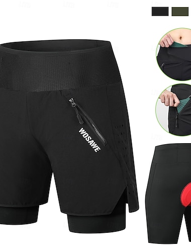  WOSAWE Damskie Szosowe Spodenki Rowerowe Spodnie na rower Szorty rowerowe Rower Szorty Spodenki snowboardowe Lekko luźna Kolarstwo górskie Kolarstwie szosowym Sport Suwak przedni Odblaskowe paski