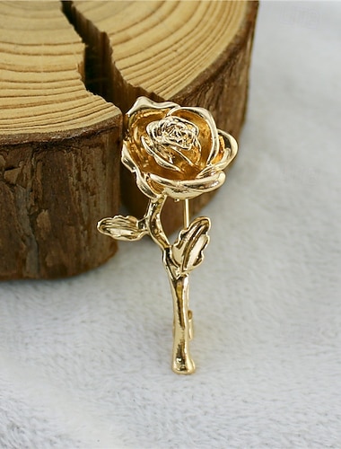  Herren 1 Stück Manschettenknöpfe Aleación Broschen Lässig Täglich Blumen Elegant Mode Goldgelb