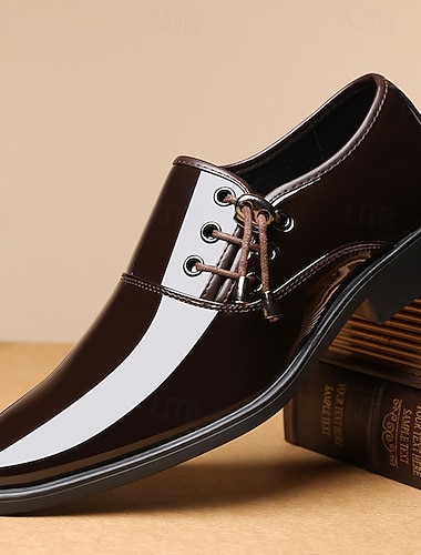  Herresko i svart og hvitt – klassisk tofarget design med førsteklasses kunstskinn, ideelle for bryllup, forretningsmøter og formelle arrangementer