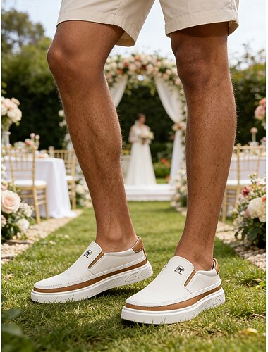  נעלי לואפרס לבנות לגברים מעור מלאכותי, עיצוב אלגנטי, אידיאליות לטקסי חתונה רשמיים ומפגשי קיץ