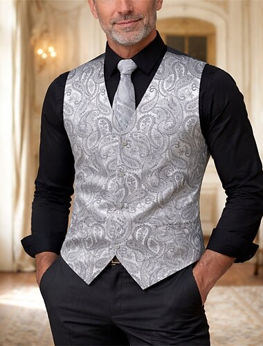  שנות השבעים השואגות שנות ה-20 רטרו\וינטאג' תלבושות וסט סט אביזרים ג'נטלמן גנגסטר פייסלי תחפושות בגדי ריקוד נשים קרנבל נשף מסכות מסיבת קוקטייל מסיבת נושא מבוגרים אפוד קשר כל העונות