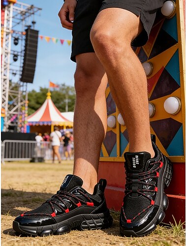  Men's Vibrant Mesh Sneakers – Fashionable Slip-on Design for Music Festivals, Comfortable and Breathable with Bold Graphics for Festival Vibes